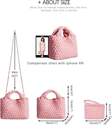 Vista 3 de Bolso de hombro pequeño, Bolsos y monederos para mujer, Bolso compuesto tejido, Bolsa de cadena de viaje, Bolso cruzado para teléfono