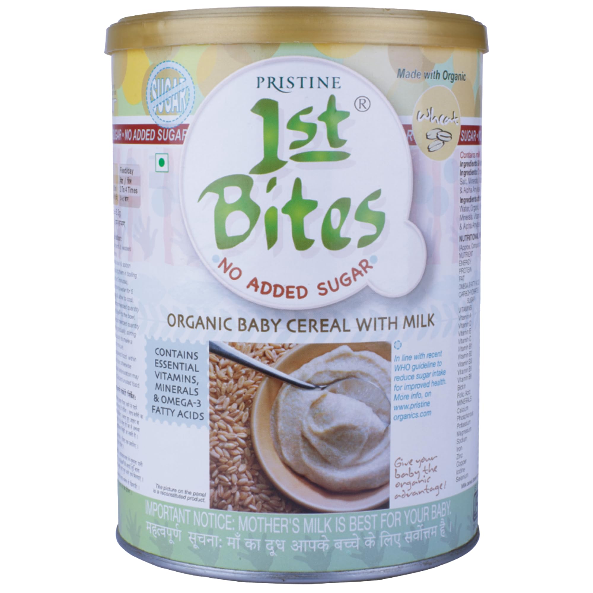 Pristine 1st BITES Baby Cereal 400g | Baby Food (6-24 Months) Stage-1, Organic Wheat (No Added Sugar) | Infant Food