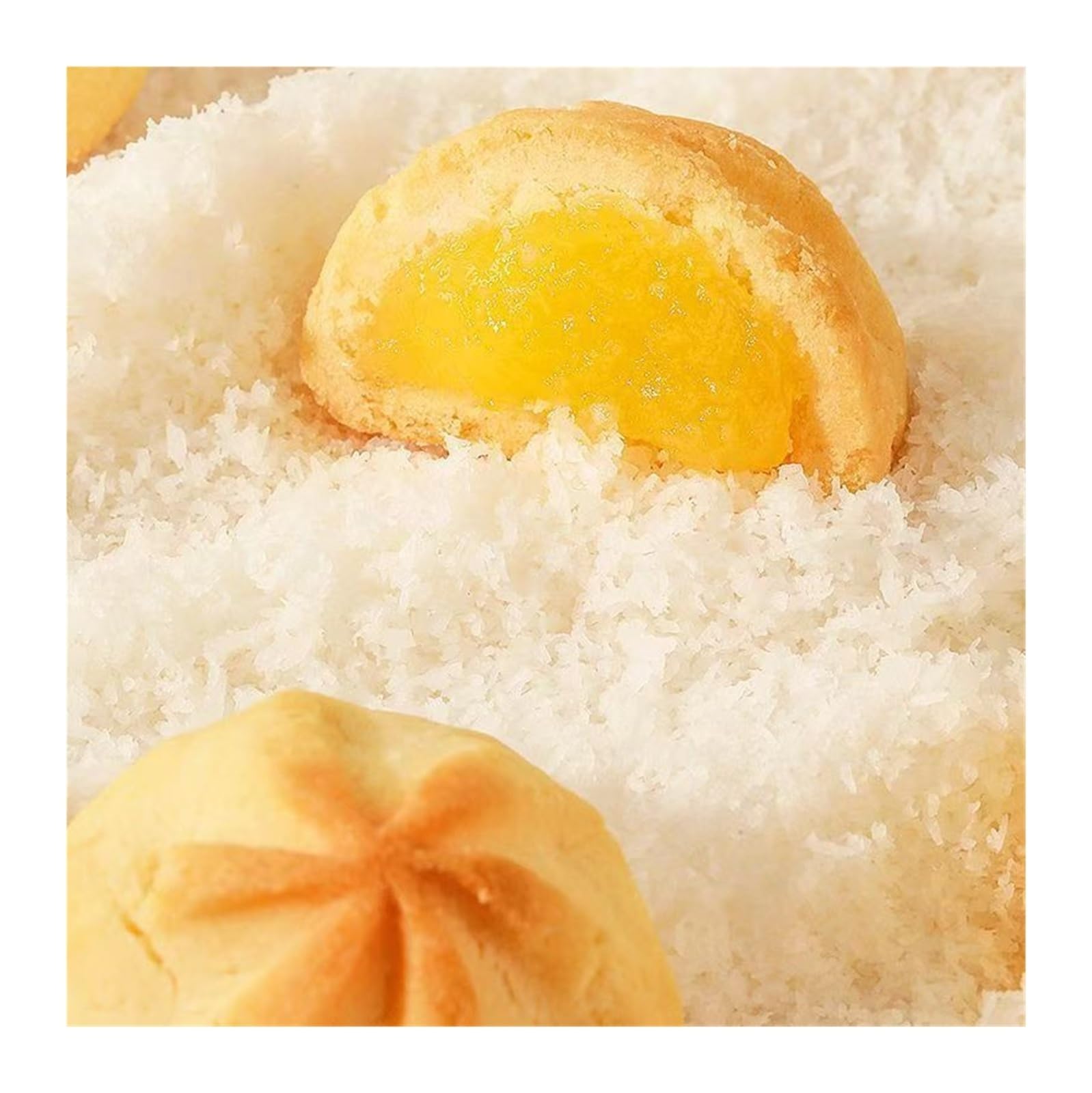 Galletas suaves de volcán con leche de coco, 100 g, suaves, masticables y ricas en sabor a coco, el refrigerio perfecto for el té de la tarde(3pcs)