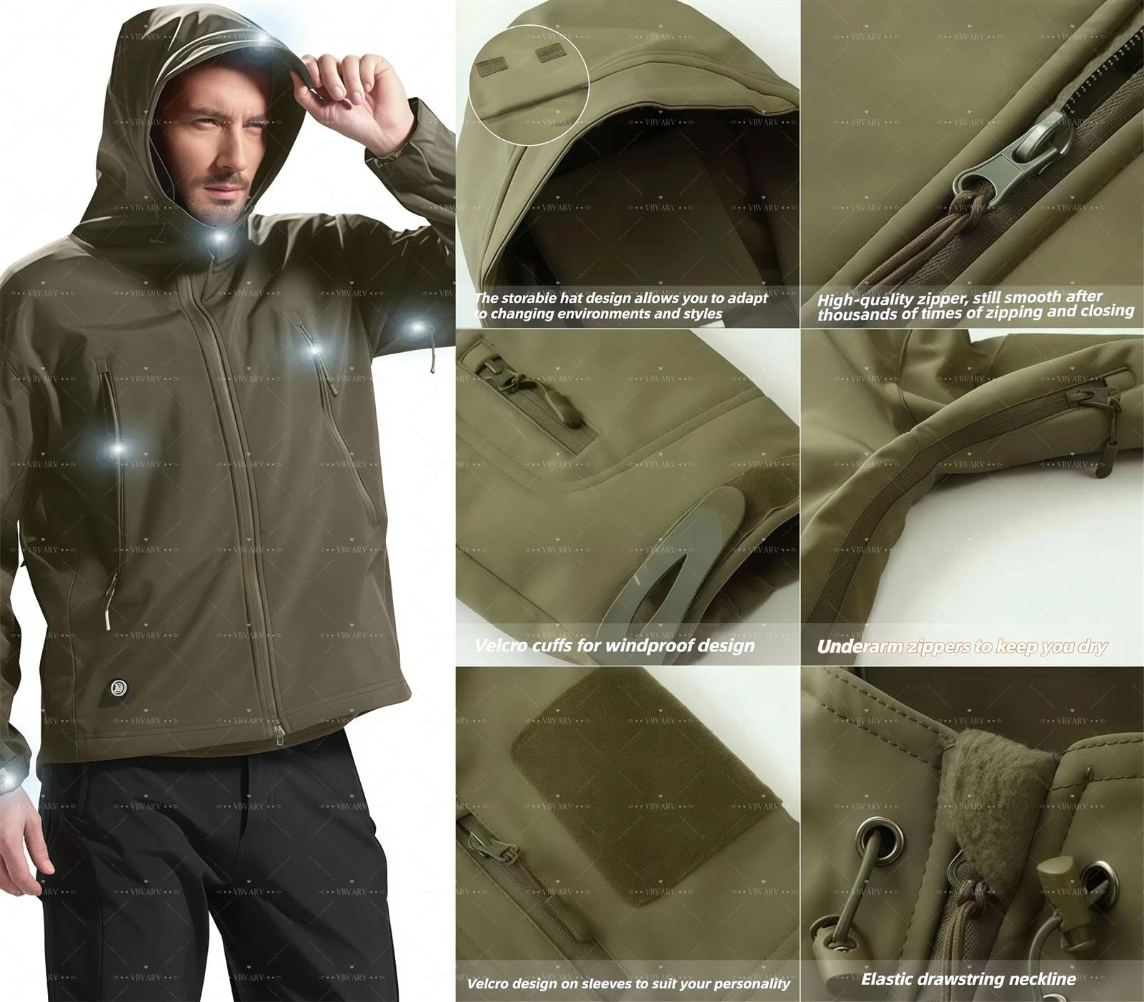Uniformi Tattiche Uomo Set Tute Combattimento dell'Esercito Militare Impermeabile Set Pantaloni Giacca Mimetici Softshell Vestiti Caccia