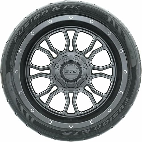 Miniatura 2 de GTW Combo de ruedas y neumáticos para carrito de golf de 14 pulgadas  GTW Volt negro materuedas mecanizadas en 20540-R14 (21") Fusion GTR neumáticos