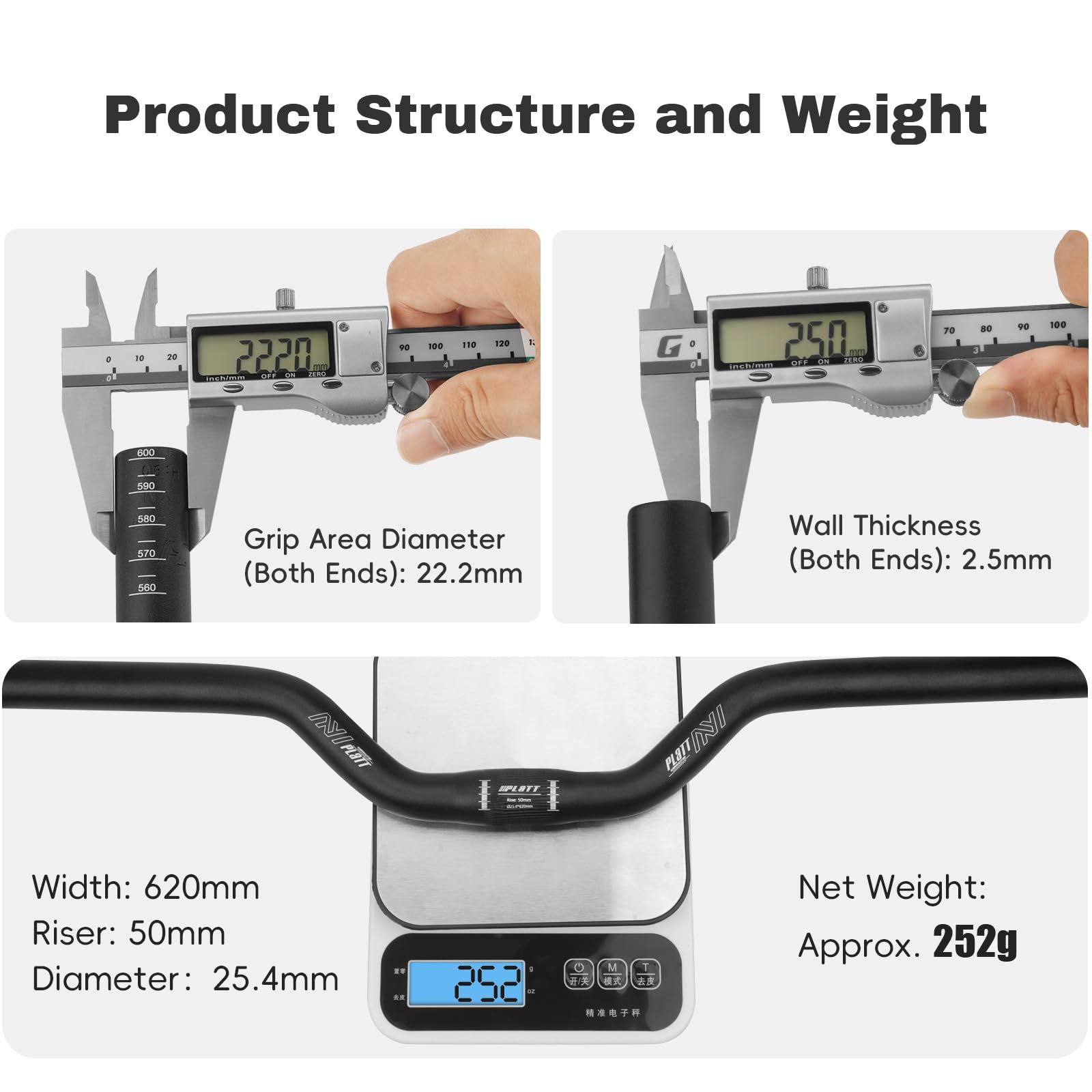 Guidon VTT Route 31.8mm/25.4mm Aluminium Alliage Relevé - BNVB Pour Vélo Tout Terrain Et Route