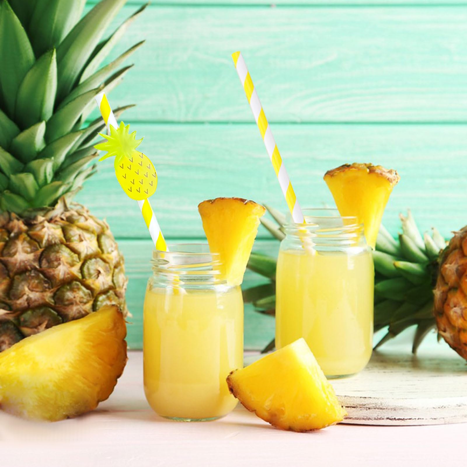 50 Bunte Ananas-Papierstrohhalme – Perfekt Für Partys, Hochzeit & Deko