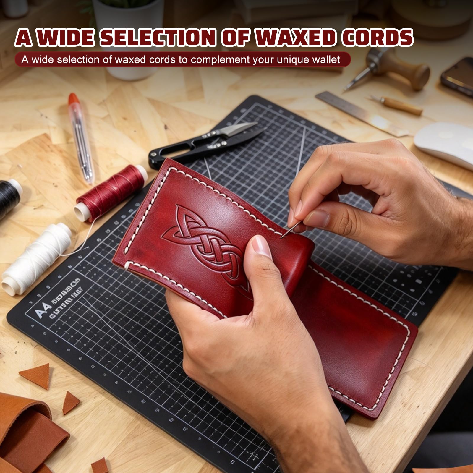 DIY Leather Wallet Kit - Beginner Leathercraft -7