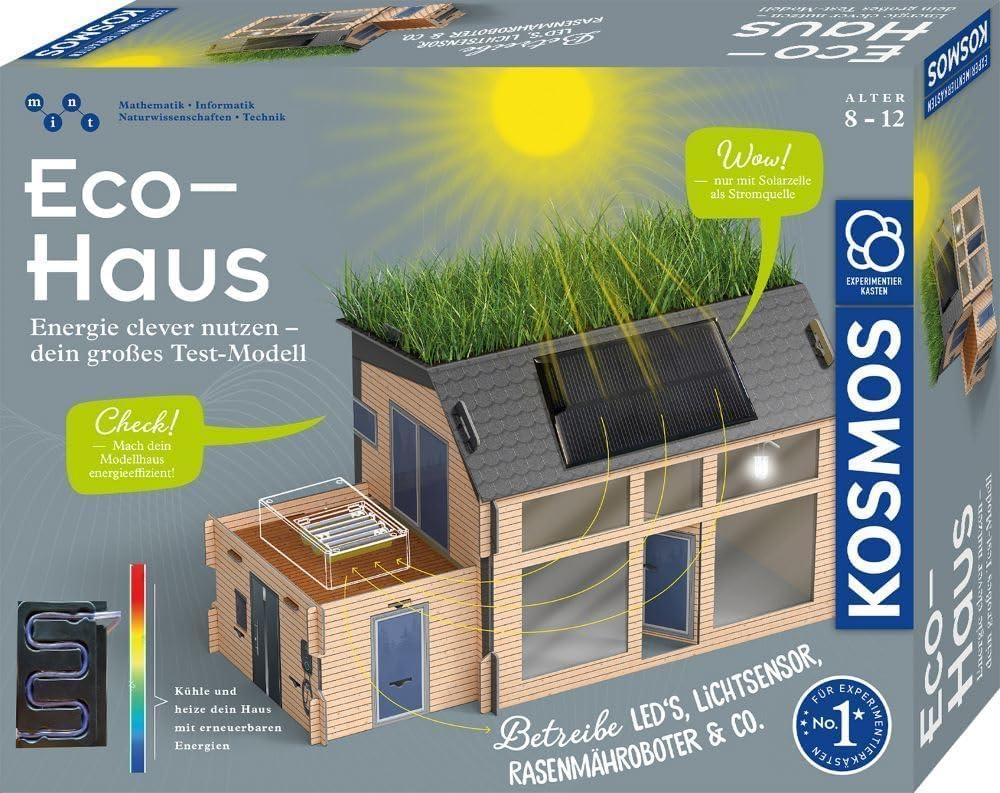 KOSMOS 621070 Eco-Haus - Energie clever nutzen - Dein großes Test-Modell, Experimentierkasten für Kinder ab 8 Jahre zu Themen Solar, regenerative Energien und Nachhaltigkeit