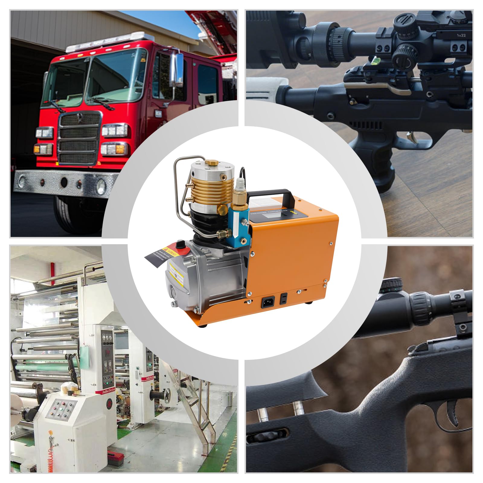 Compresor PCP, compresor de aire de alta presión de 30 MPa, 1800 W, 2800 rpm, bomba de compresor de aire, volumen de inflado 26,42 gal/min, compresor de inmersión para inflar neumáticos, pistola de