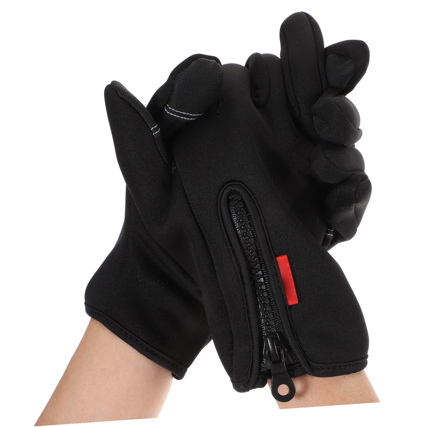 ifundom Guantes Largo Camuflaje Windproof Pesado Escalada Lana Cortar Trabajar Montaña Slip Seguridad Senderismo Caza Dedo Protector Guante De Pesca De Invierno Forro Polar Black