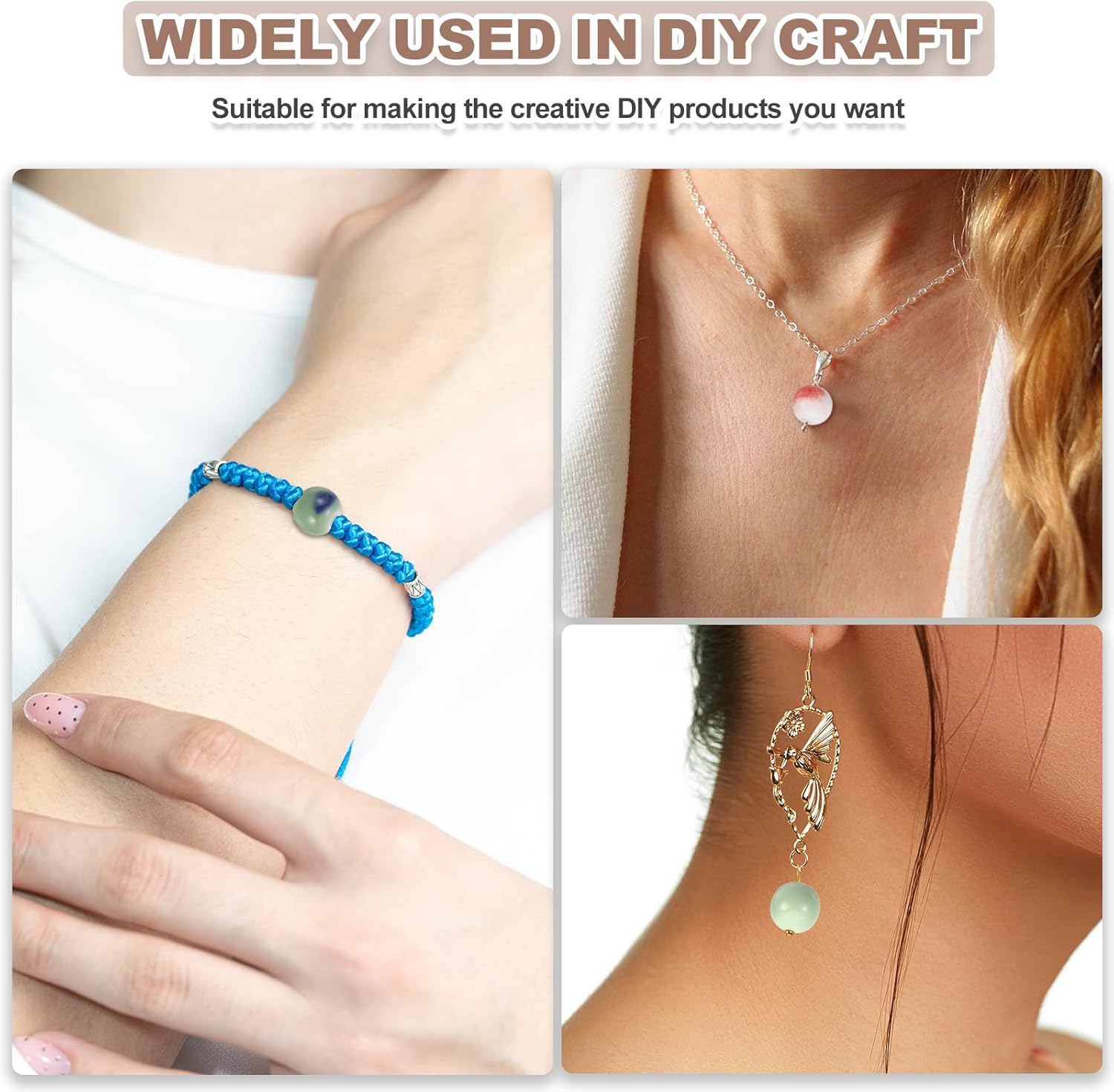 PATIKIL 100 Pcs Porcelain Beads, 6 mm Round Ceramic Handmade Spacer Loose Beads for Bracelet Necklace Earring Jewelry Making DIY Crafts, Glaze Change Orange - Image 6