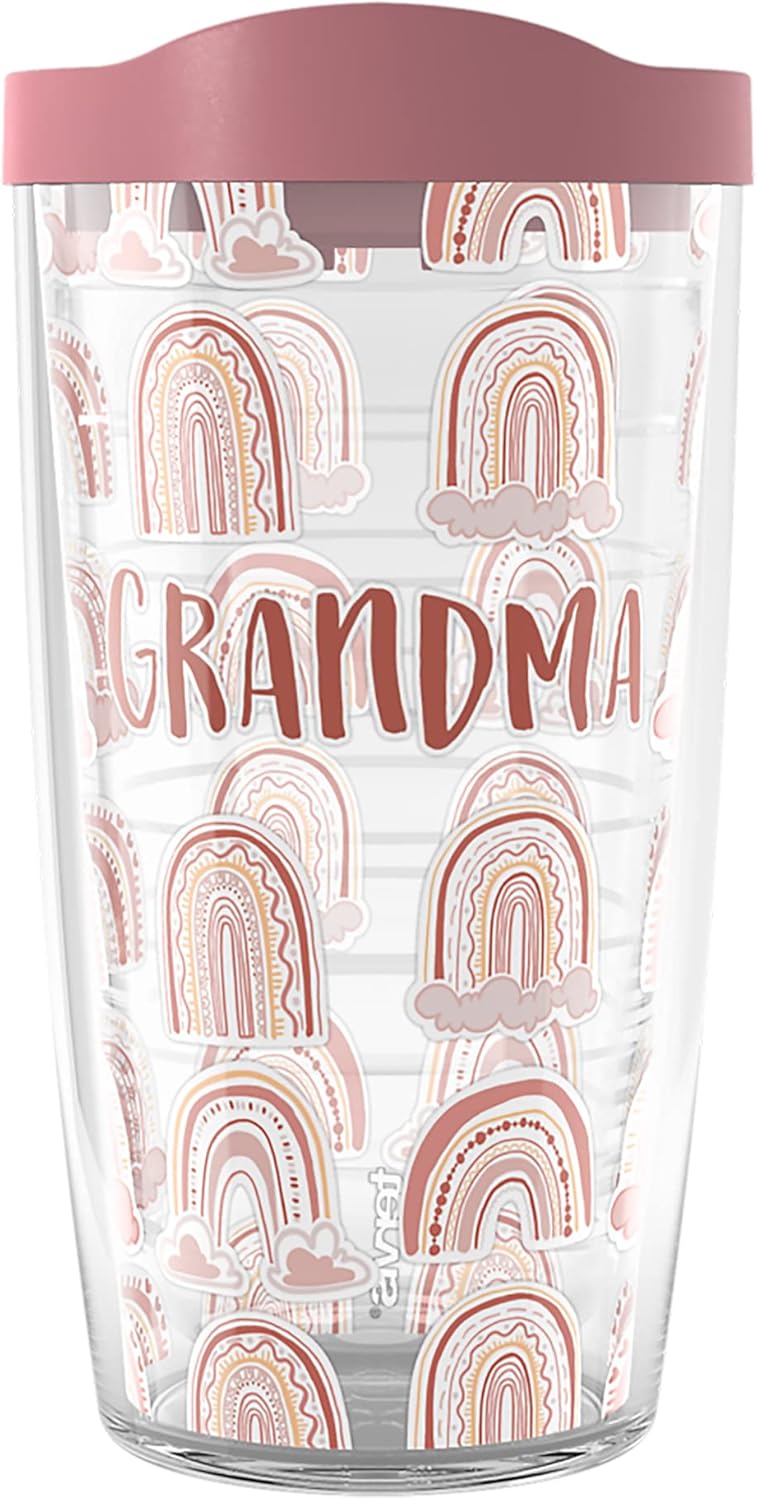 Tervis BOHO Rainbow Grandma Made in USA Double Walled Insulated Tumbler Travel Cup Keeps Drinks Cold & Hot, 16oz, Grandma
