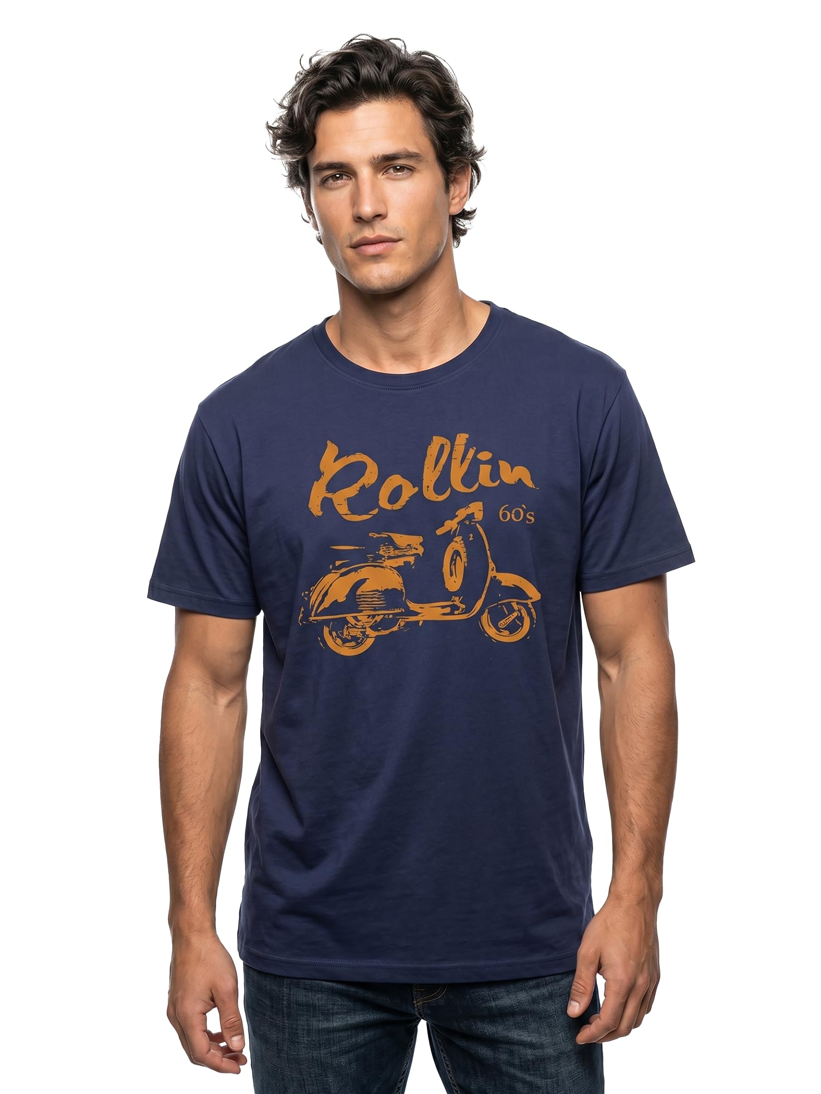 MAKAYA T-Shirt Vintage Moto Motociclisti Biker - Rollin 60`s