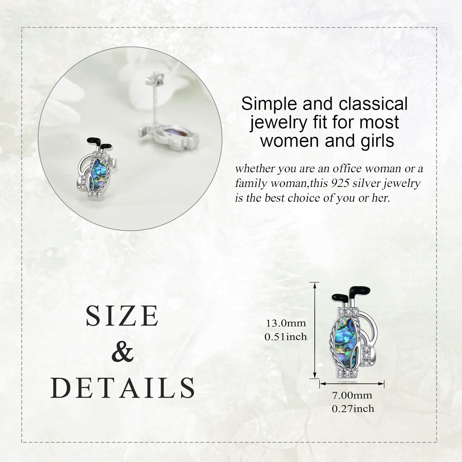 Sports Earrings Sterling Silver Sports Stud Earrings Baseball/Football/Golf Earrings Dangling Jewelry Gifts for Women - Image 5