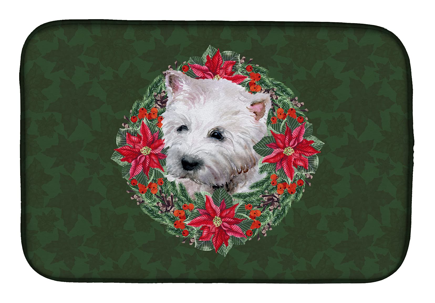 Tapis de cuisine Westie de Noël pour décorer et sécher la vaisselle