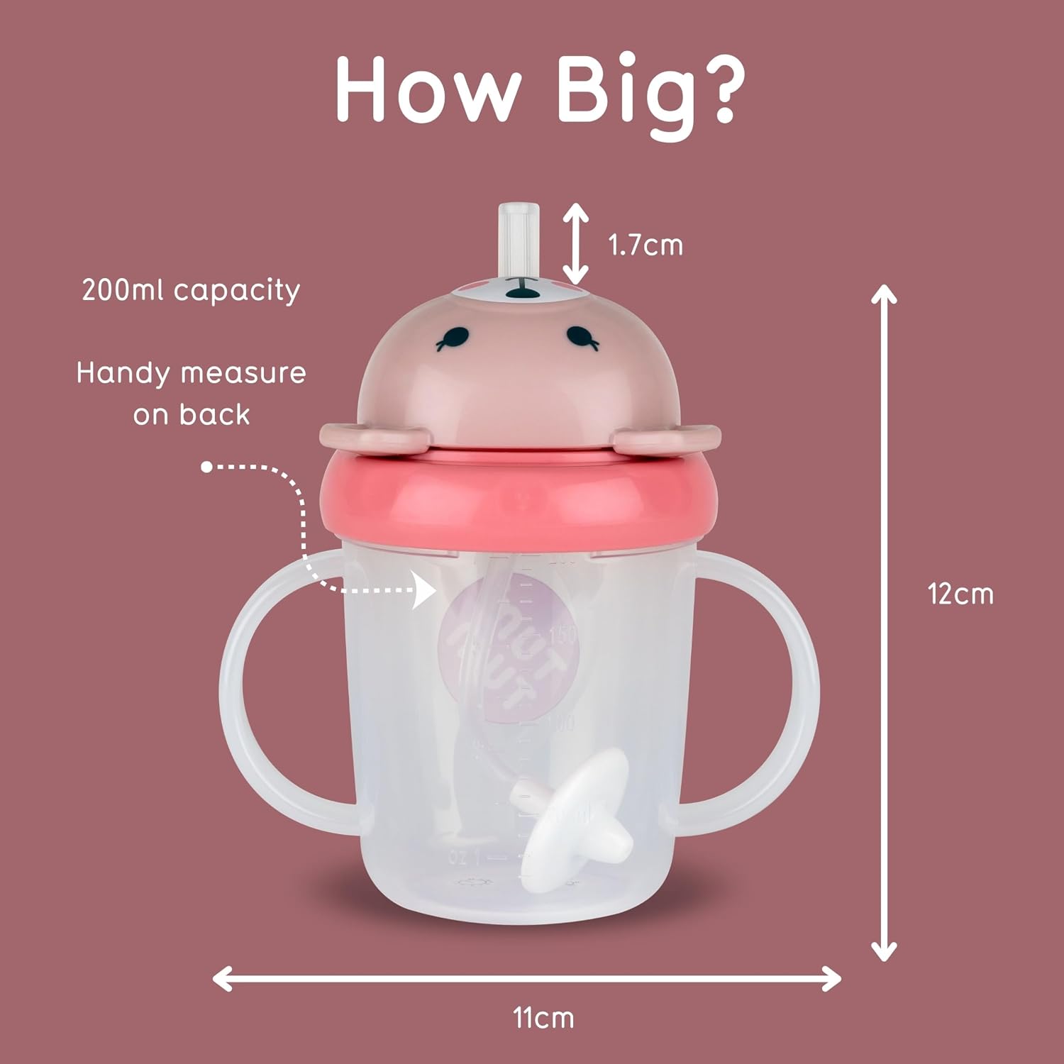 TUM TUM Tippy Up Free Flow Sippy Cup (No Valve), Sippy Cup for Toddlers, BPA Free (Betsy Bear 200ml)