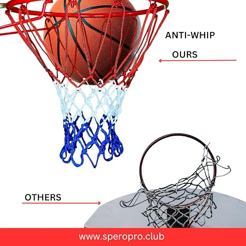 Miniatura 5 de SperoPro - Red de baloncesto profesional de 7.16 onzas, repuesto para exteriores para todo tipo de clima, anti látigo, red de baloncesto resistente,