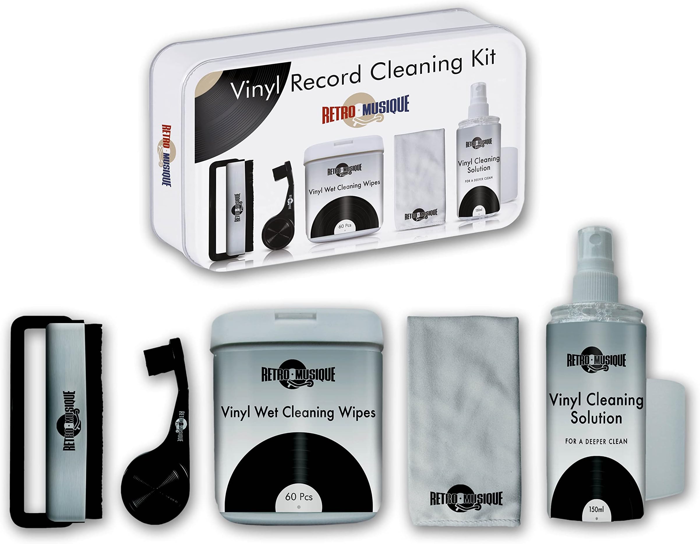 Retro Musique Vinyl Record Cleaning Kit-Protect Your Vinyl Records and Enjoy The Best Possible Sound