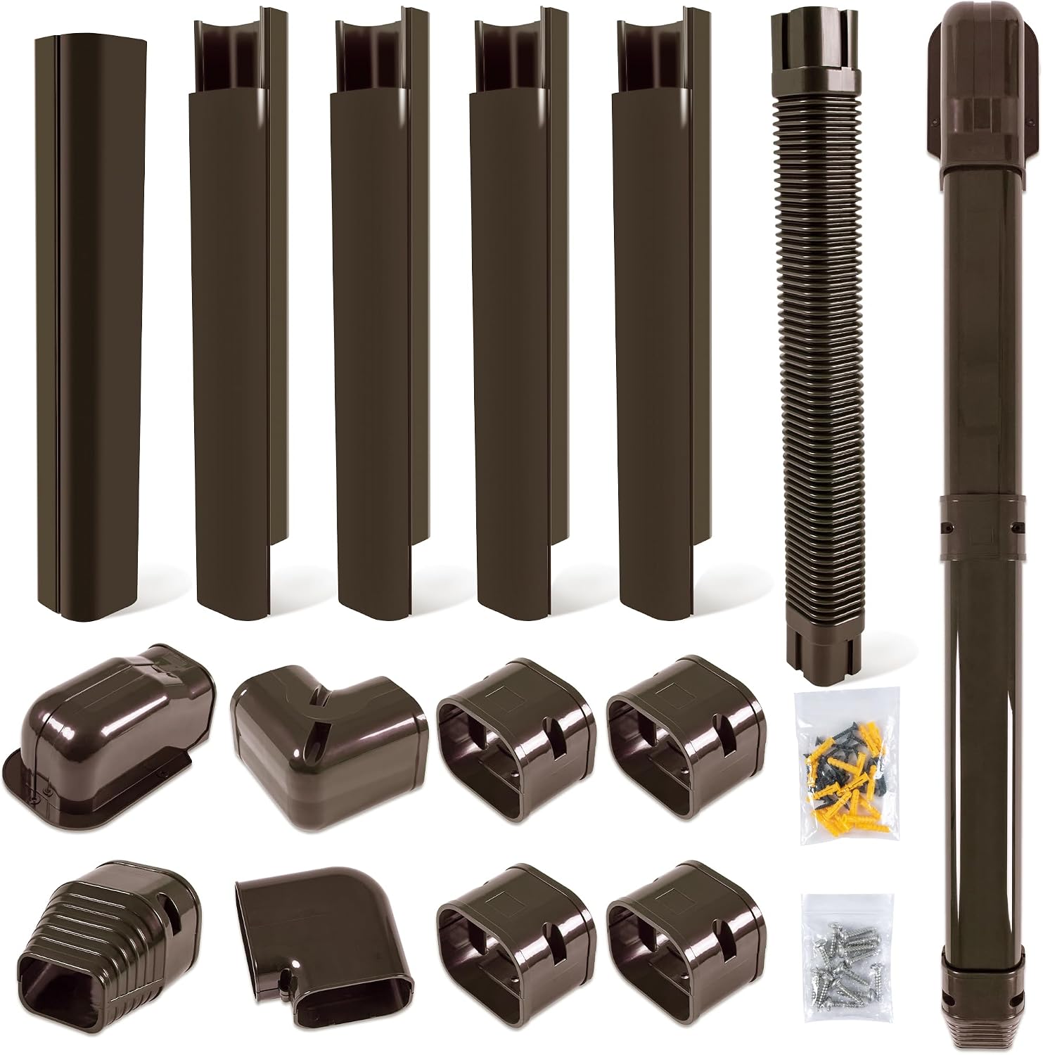 3" Line Set Cover Parts for Ductless Mini Split (90°Flat Elbow)