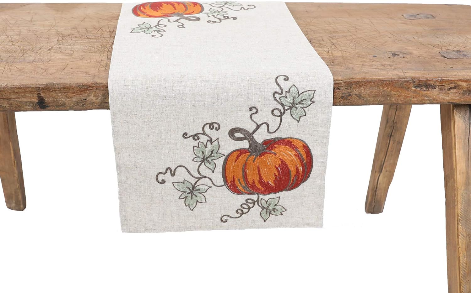 Manor Luxe Rustic Pumpkin Table Runner, 15"x90", Natural