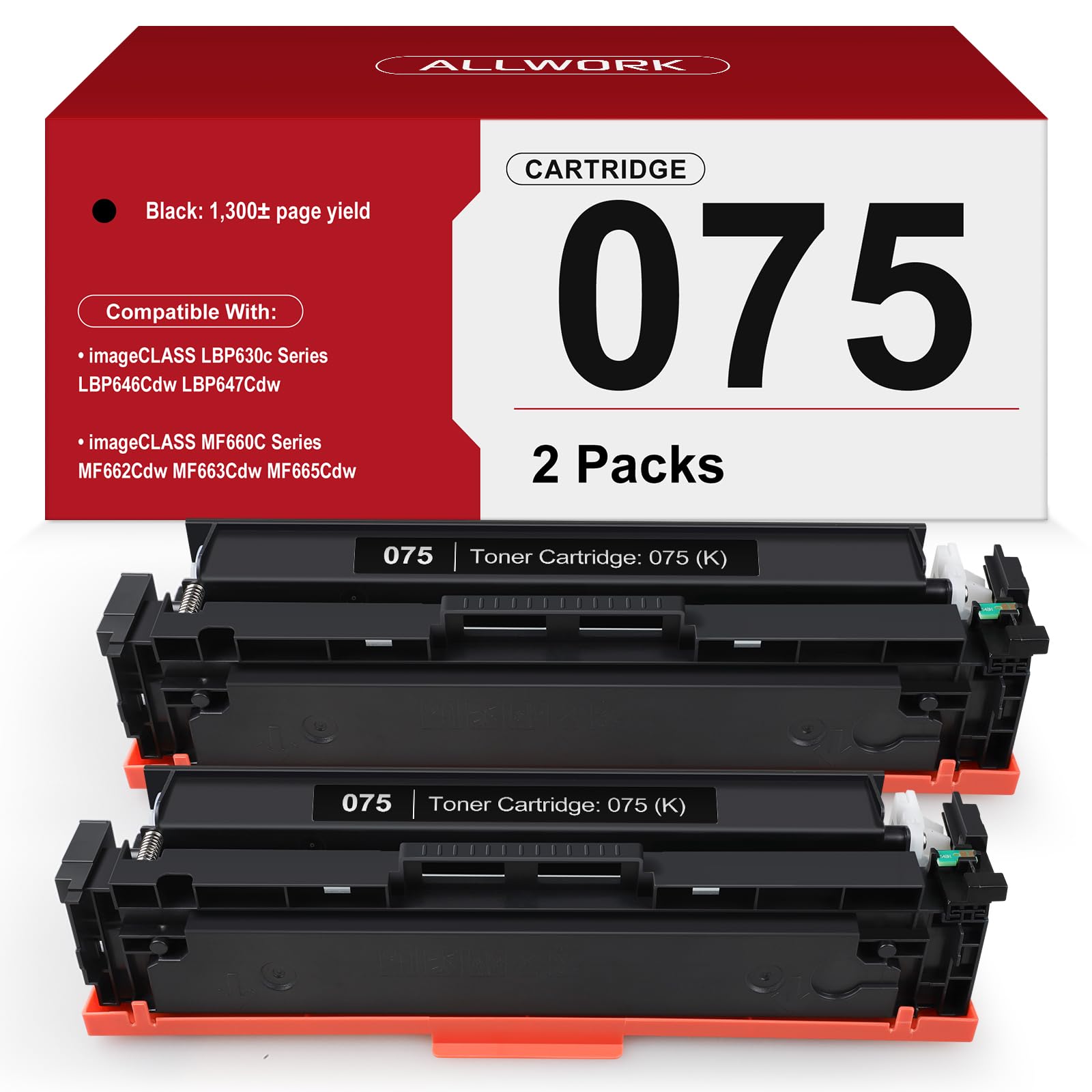 Photo 1 of 075 Toner Cartridge Compatible Replacement for Canon 075 075H Toner Cartridge Set Works for Canon Color imageclass MF665cdw MF662Cdw MF663Cdw LBP646Cdw LBP647Cdw LBP640 MF660 Series Printer, 2 Black