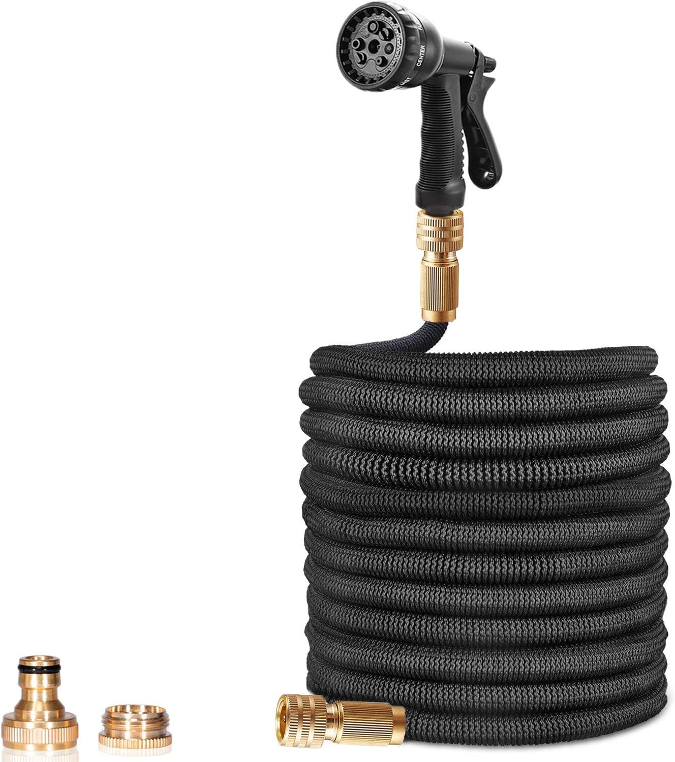 Deluxe Expanding Garden Hosepipe - 8-Pattern Spray Gun Anti-leakage,75FT Triple Latex Inner Core With No Kink Super Light Weight Expands Up To 22.5 Metres For All Your Watering Needs Best Gifts