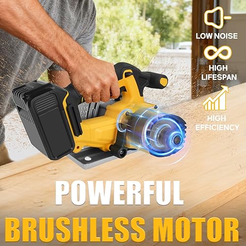 Miniatura 3 de Sierra circular inalámbrica para batería Dewalt de 20 V, sierras sin escobillas, hoja de 6-12 pulgadas, bisel de corte de 0-45, profundidad de corte