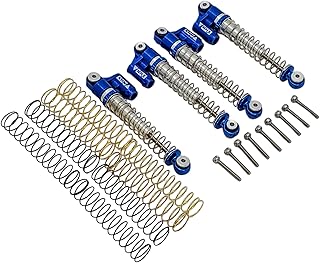 NHX RC 50mm Aluminum V2 Extended Piggyback Shock/Damper Set for SCX24 : Blue