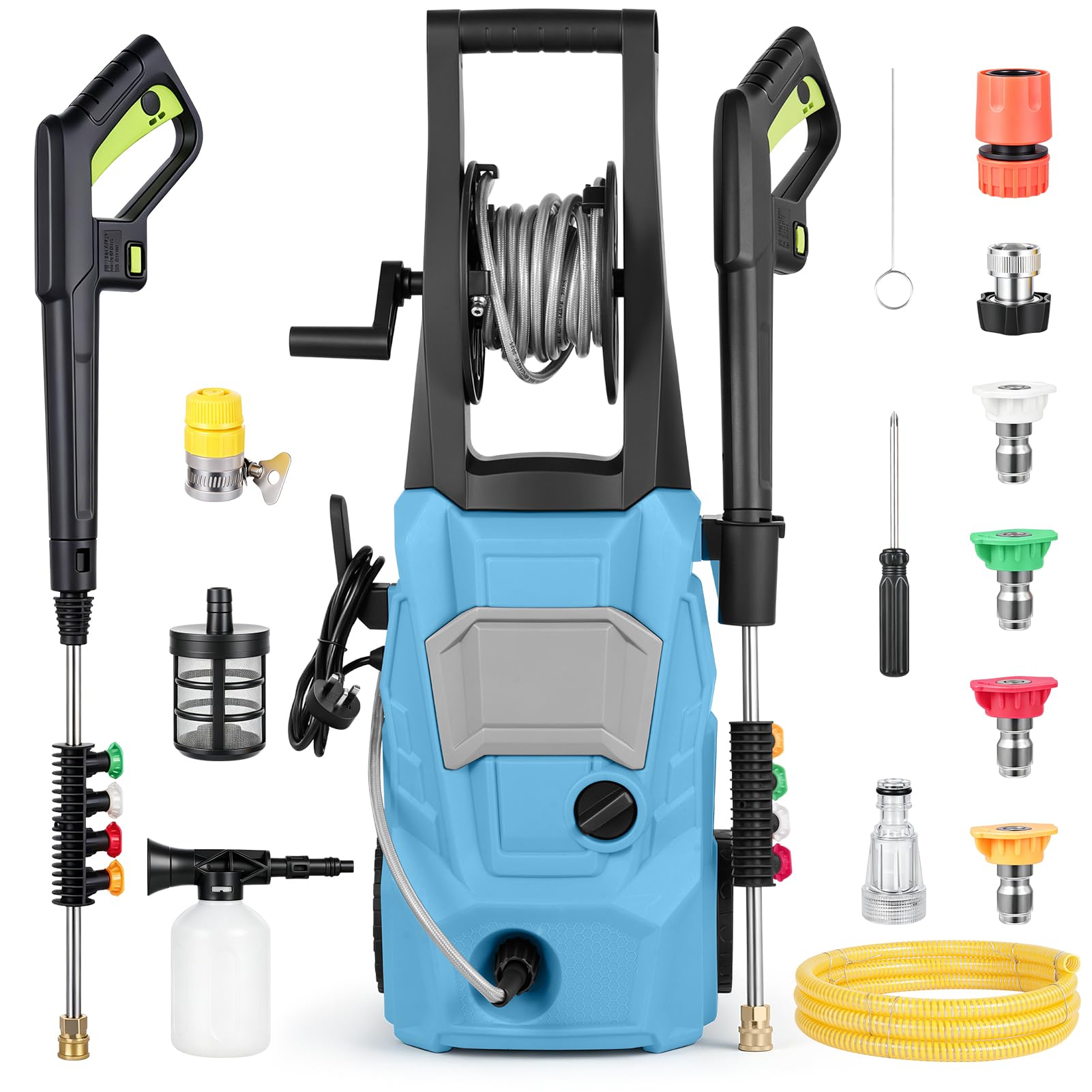 Ankishi High Pressure Washer - Portable Power Washer for Patio, Car, Walls, Fences & More – Jet Wash Comes with Accessories and 10M hose – 350 Bar Max Water Pressure, 540L/h Max Water Flow Per Min — image 1