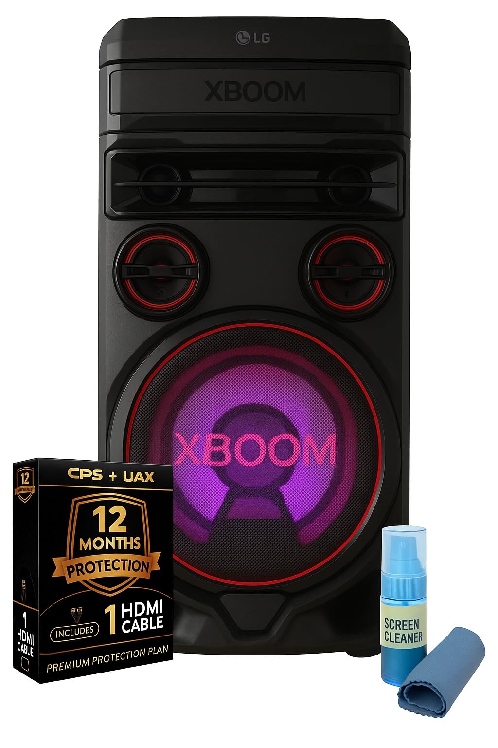 LG RNC7K1 RNC7 XBOOM 700W Karaoke Party Speaker Bluetooth, Dual Mic Ports, Super Bass Boost, Dolby Audio + 12-Month CP