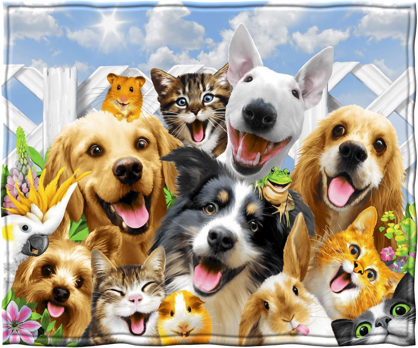 Dawhud Direct Cat and Dog Fleece Blanket for Bed 50" x 60