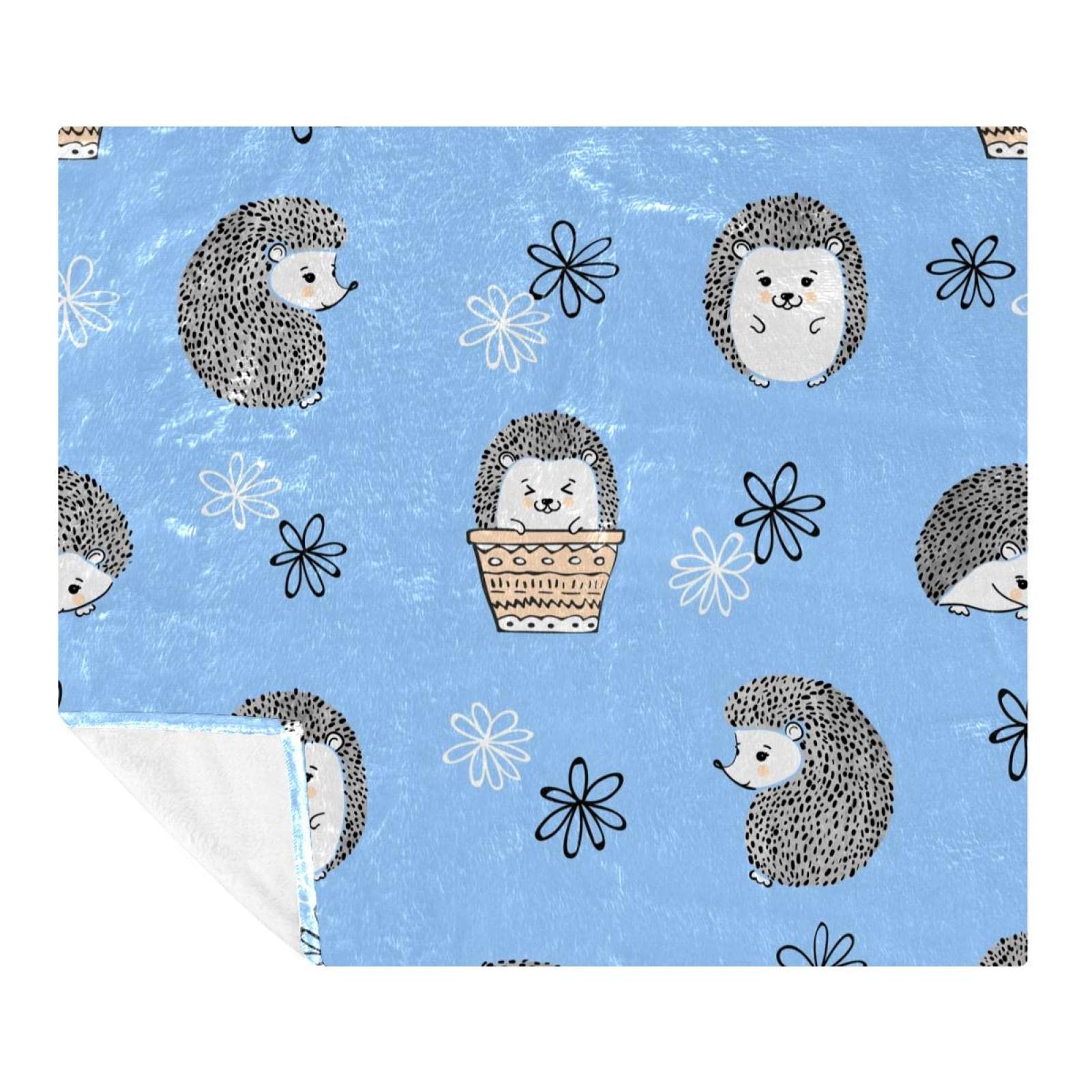 Couverture polaire hérisson douce en microfibre 150x130 cm pour lit