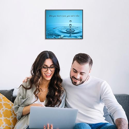 Miniatura 3 de When Your Heart Is Pure, The Mind Is Clear - Water Ripple Positive Affirmations Wall Decor, Inspirational Wall Art For Home Decor, Living Room