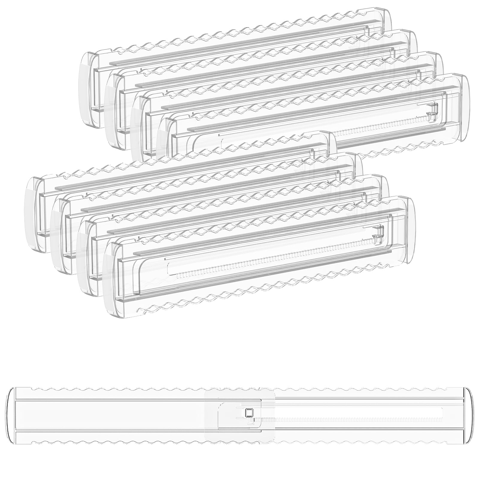 8 Pack 2.36" High Shallow Drawer Dividers, 12.5"-21.3" Expandable