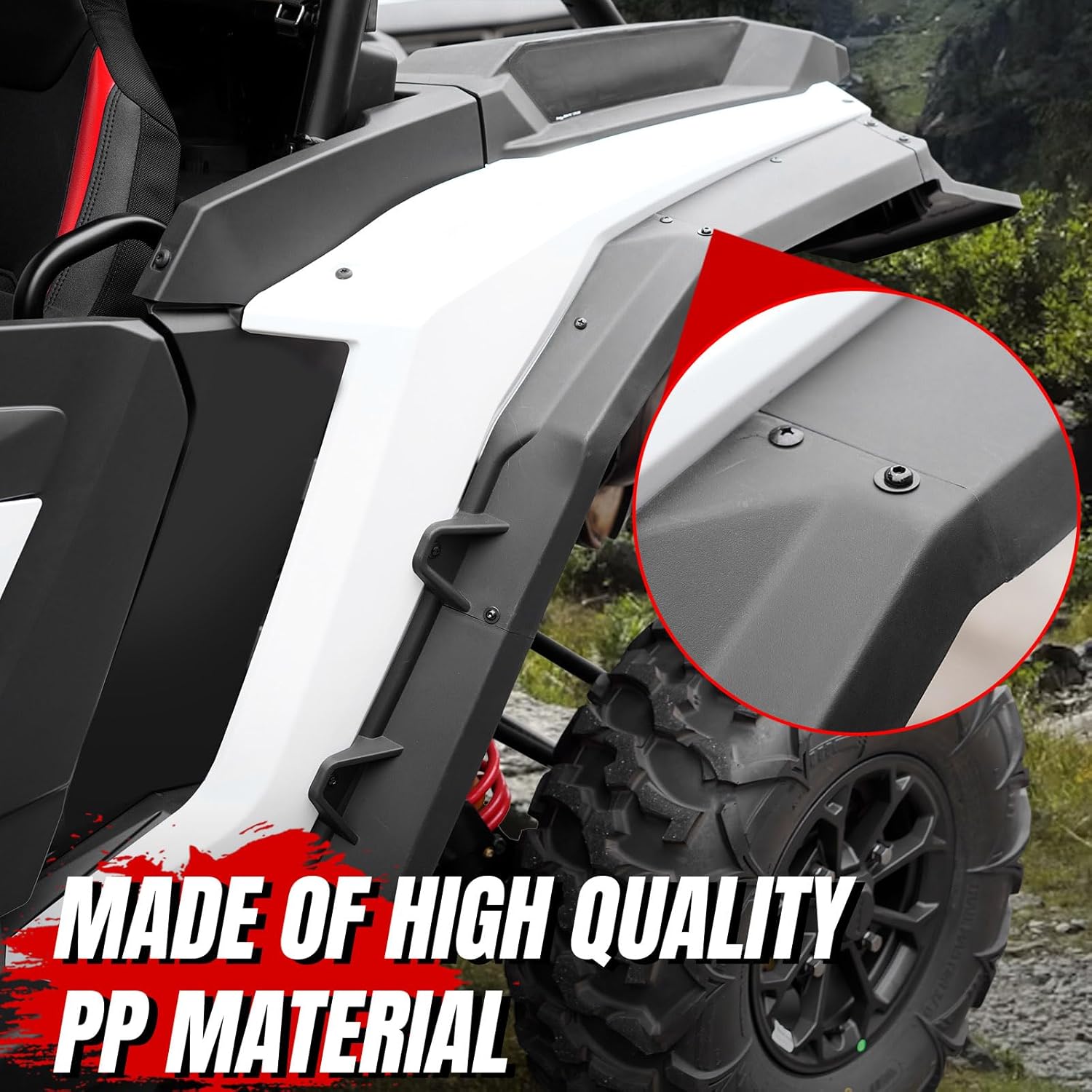 A & UTV PRO Front & Rear Fender Flares for 2024-2025 Polaris RZR XP 1000/ XP 4 1000, XXL Mud Flaps & Mud Guards, Wider UTV Fender Extensions, 24 RZR XP4 1000 Accessories, Replace #2889133