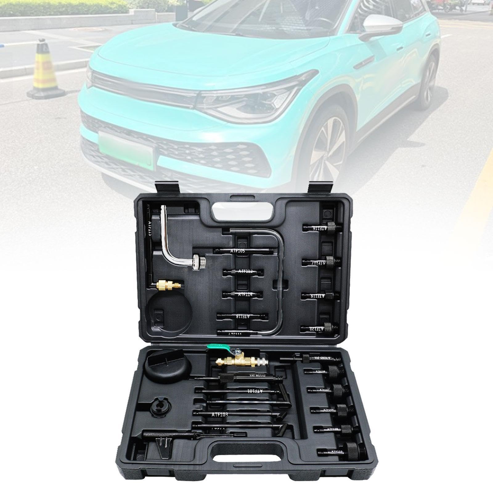 26 Pezzi Adattatore Riempimento Olio Trasmissione Valvola Kit Collegamento Ricarica Attrezzo Acciaio Resistente Adatto Meccanici Proprietari Auto