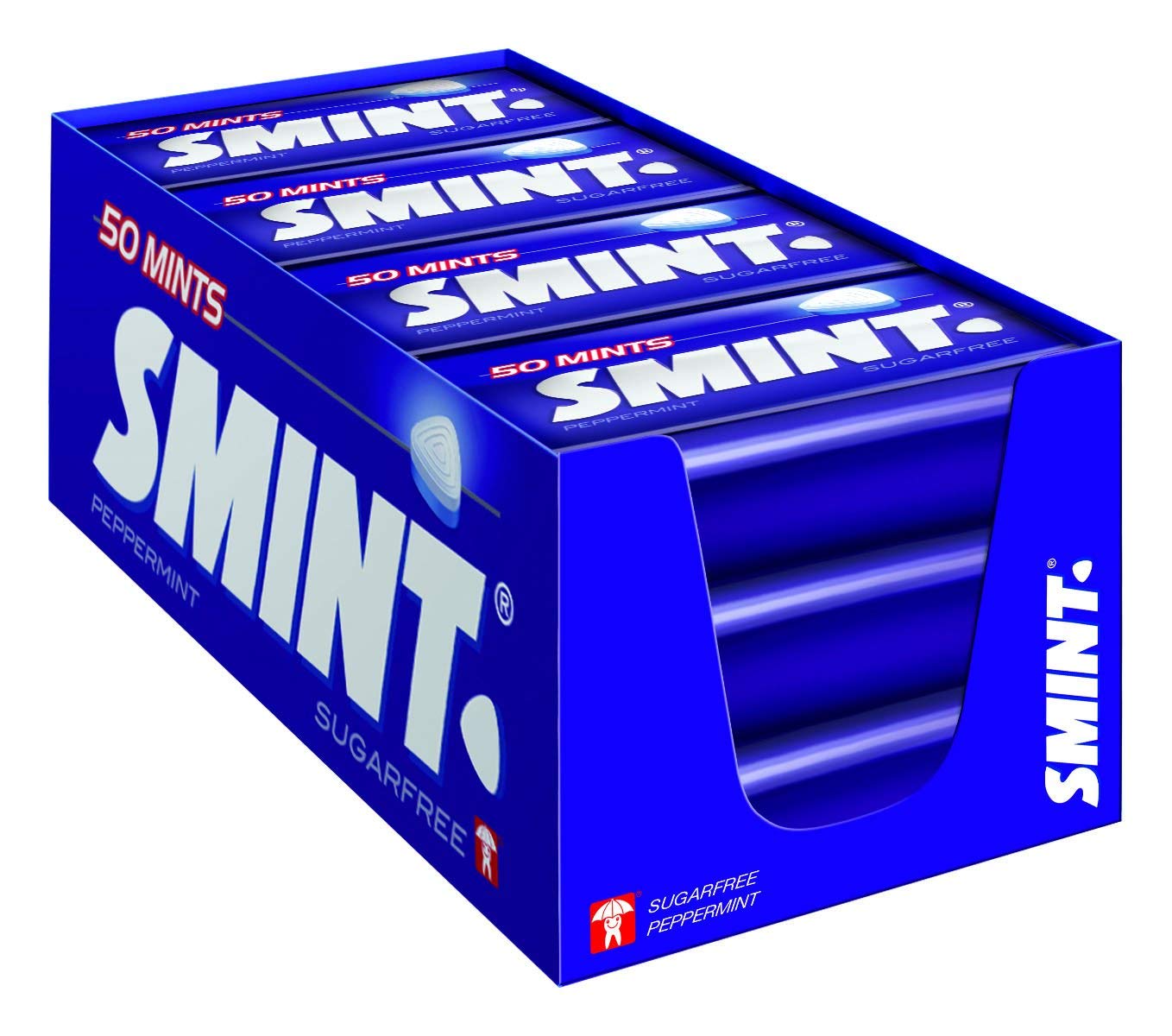 SMINT Mints Peppermint | 12 Metall-Dosen mit Pfefferminze-Pastillen | Zuckerfreie Zahnpflege
