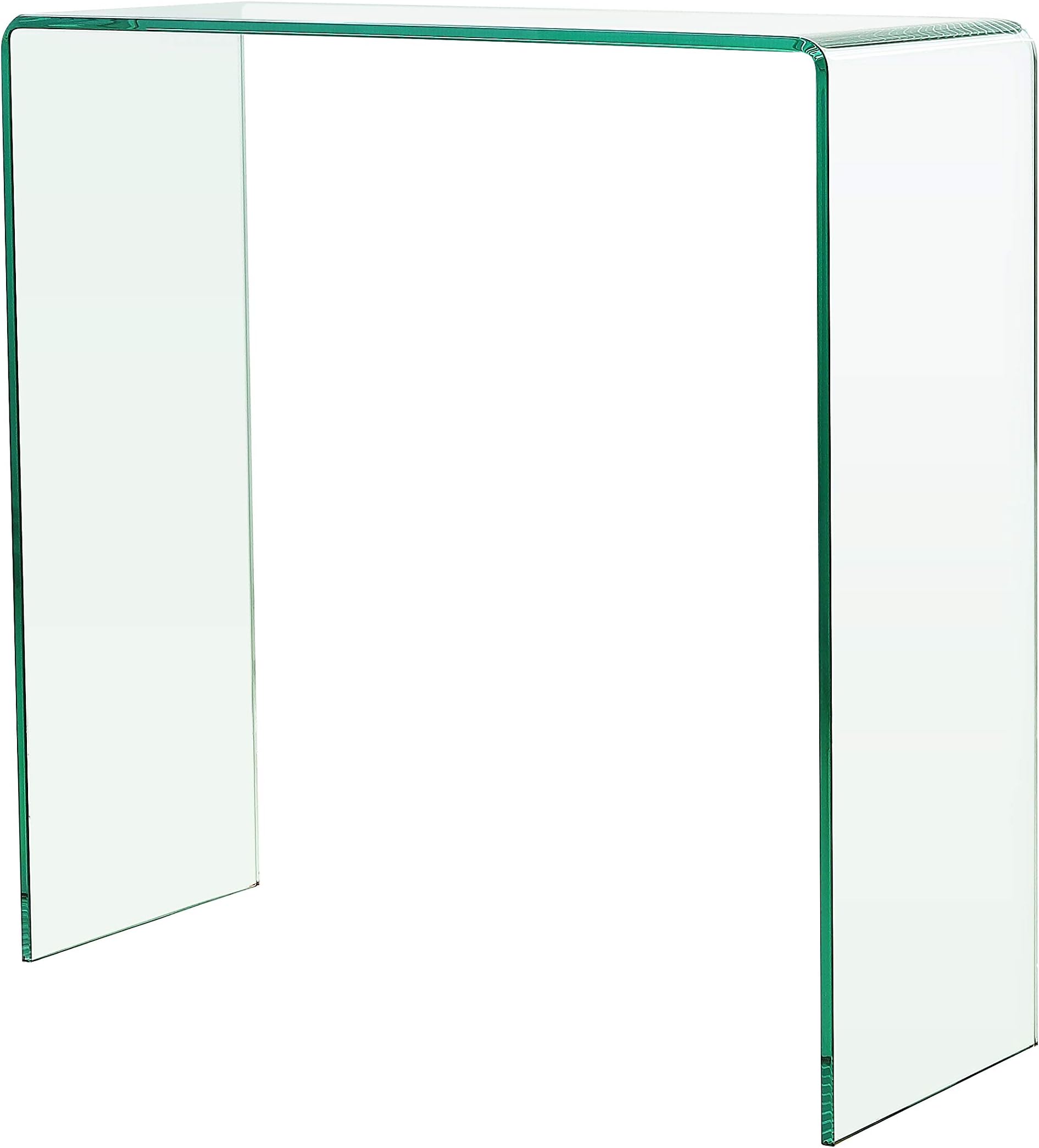GlassTablesOnline Curved Glass Console Table Small - 80cm Length x 30cm Width x 80cm Height