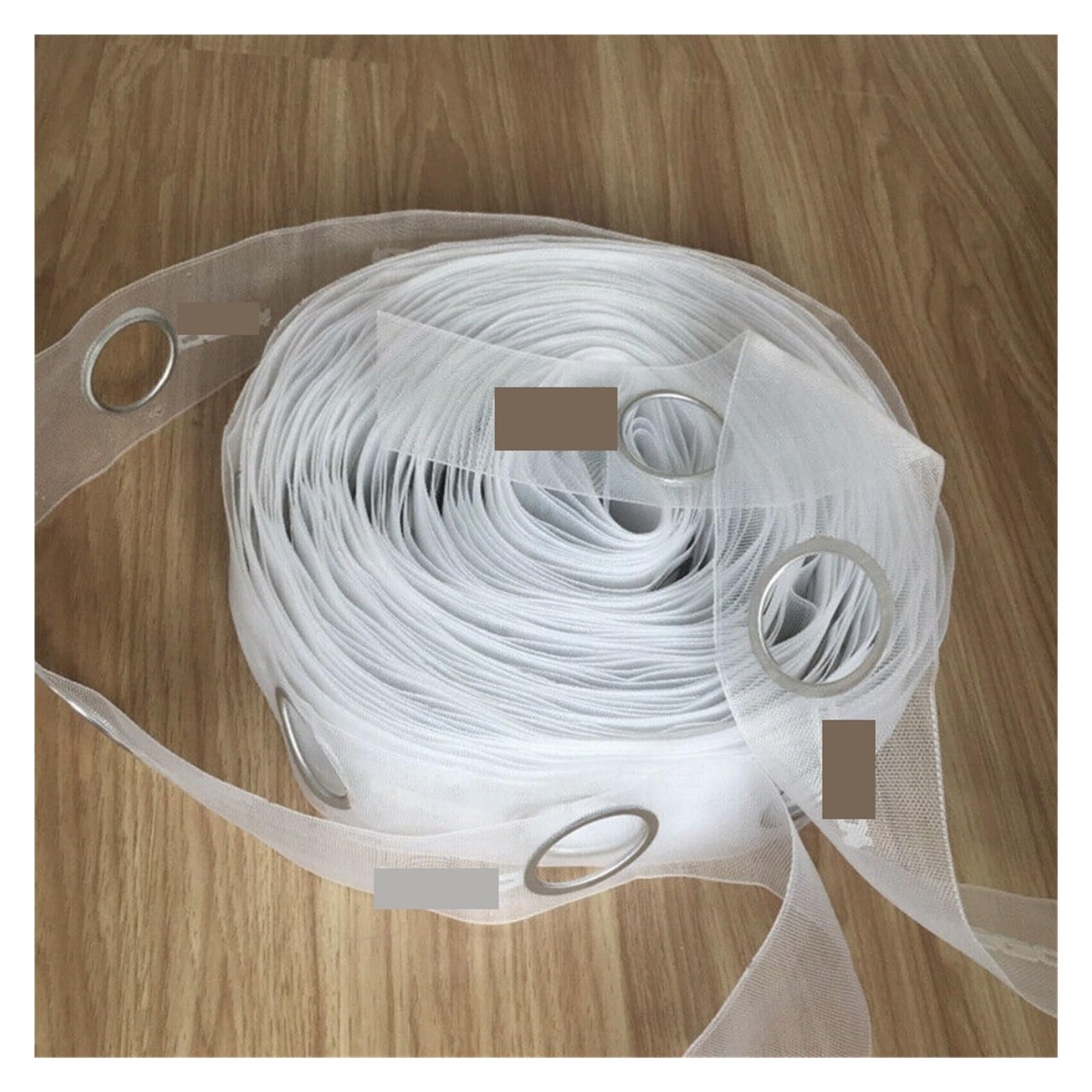 Occhielli per tende Nastro for testa in tessuto non Anelli for occhielli rotondi for punzonatura con occhiello fai-da-te Accessori for tende in nylon Tende for(10M-80Rings)