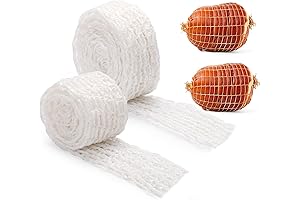 2pcs Meat Netting Rolls (1m, 3m, 16 Hole) - Elastic Ham Netting...