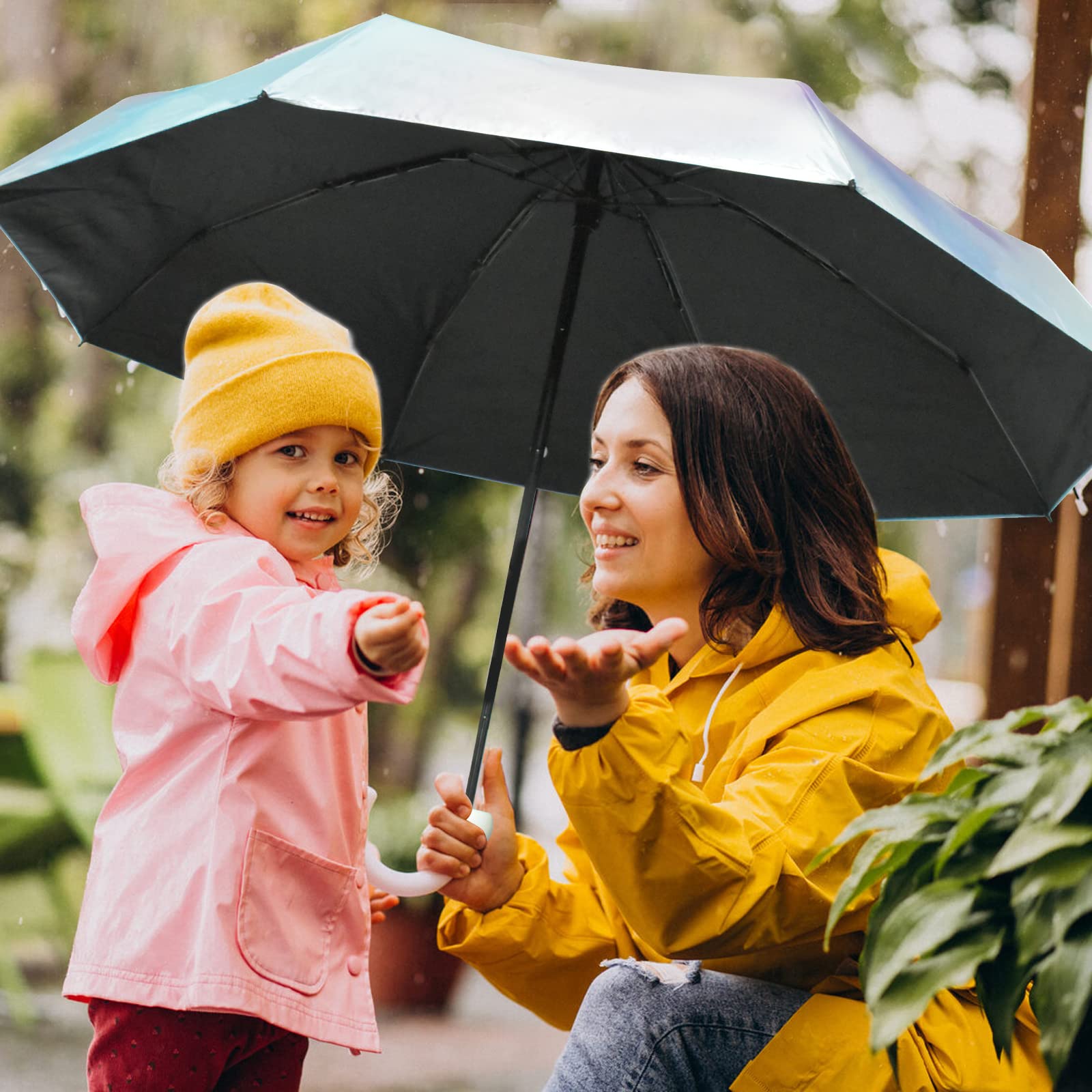 Parasol kieszonkowy z 8 żebrami, mini parasol z pudełkiem na kapsułki, składany parasol UV, ochrona przed słońcem, ochrona przed promieniowaniem UV, kompaktowy parasol podróżny,