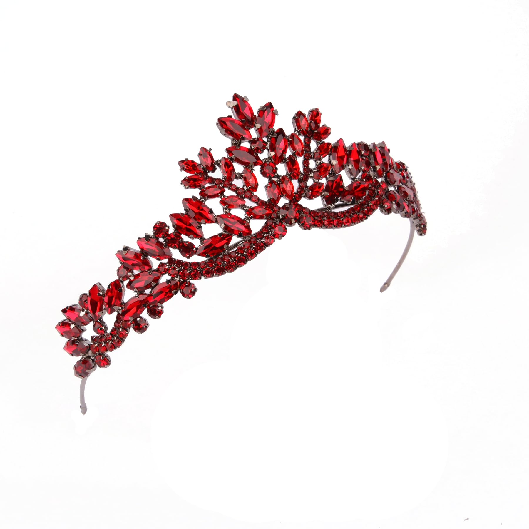 Damen Tiara Krone für Henna Hochzeit Party | Glitzer Haarschmuck für Braut | Anthrazit Design