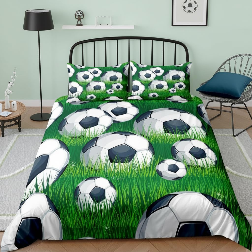 Parure de lit motif football 3D 200x200 cm, le cadeau parfait pour ado