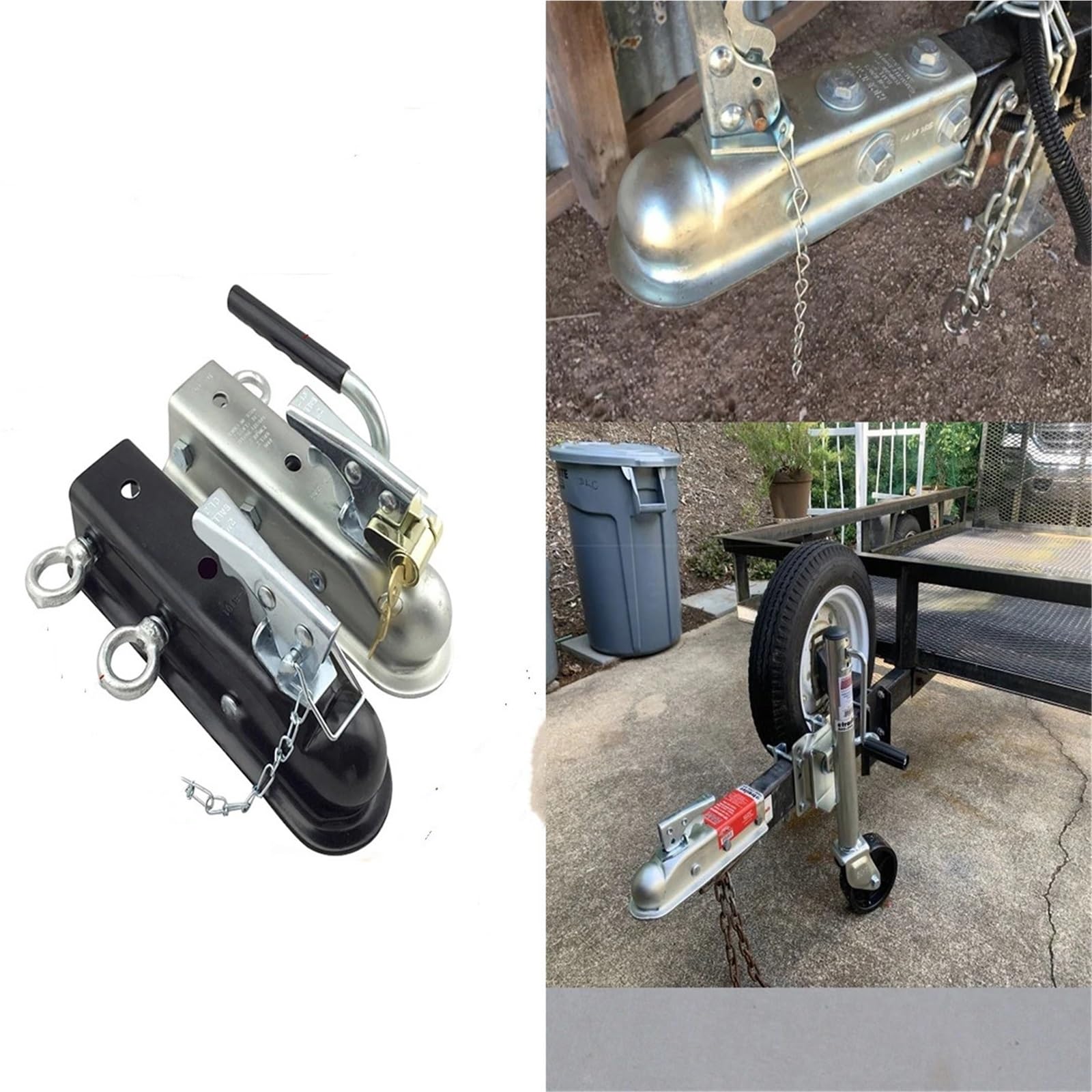 Bola de Enganche para Remolque Acoplador de Remolque 2X2 Pulgadas, 3500 Libras, Acoplamiento Bola Enganche, lengüeta Recta, Piezas RV, Accesorios for Caravana y Camper(Size 3)