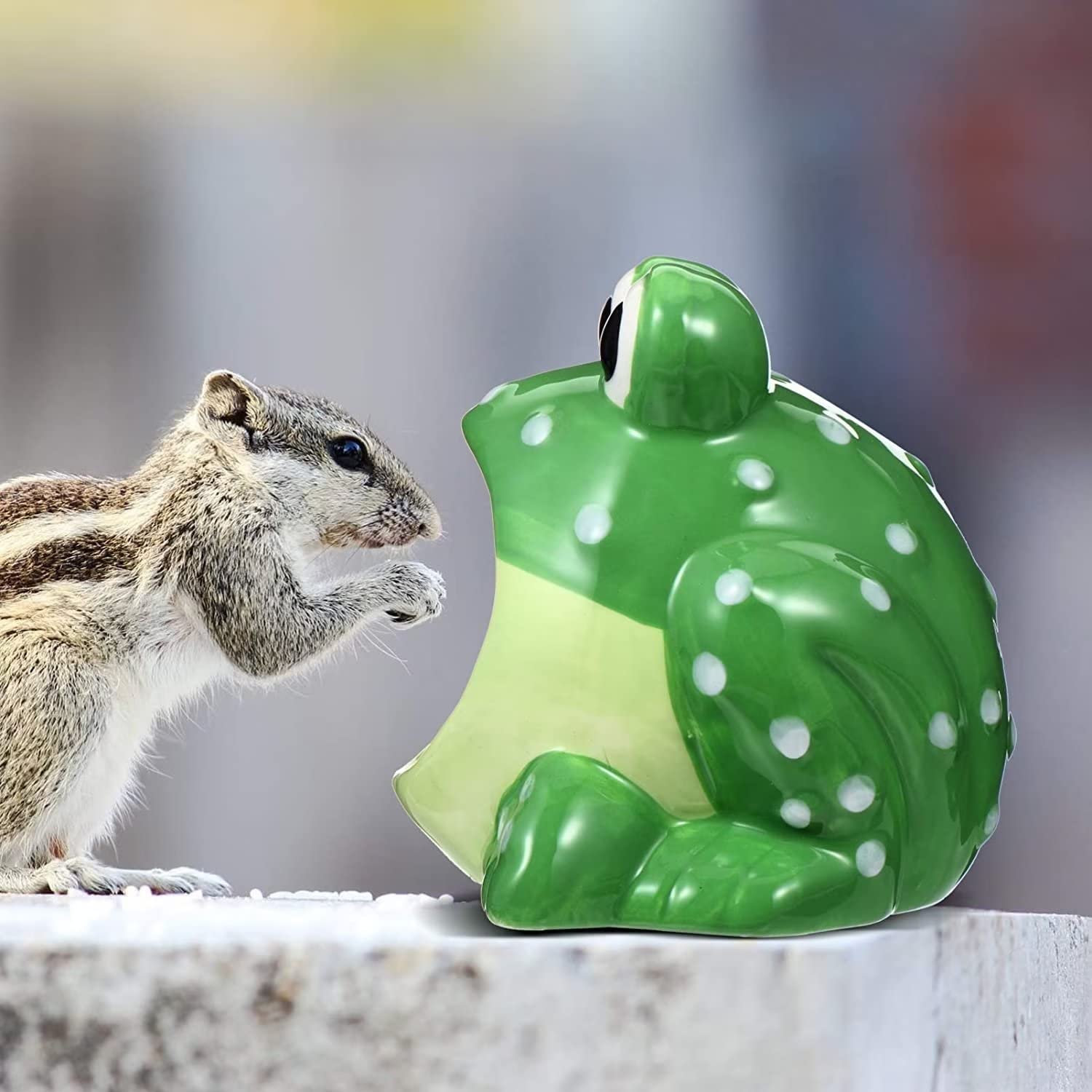 Cartone animato piccolo animale domestico in ceramica criceto nido critter bagno rana a forma di gabbia accessori in ceramica per nano, criceti, gerbilli, piccoli animali, verde