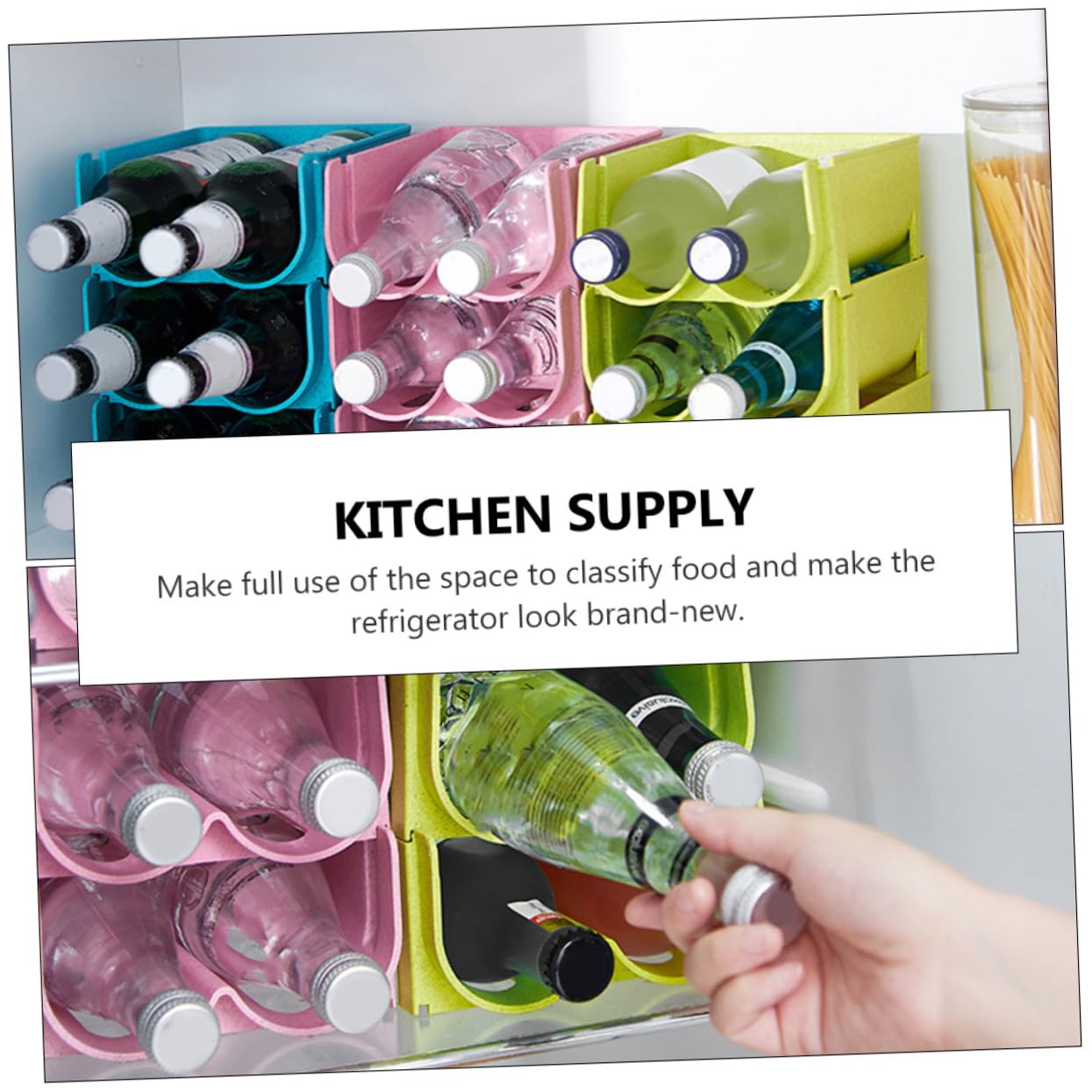 STOBAZA Drink Box Beer Storage Rack Stackable Beverage Box Odorless Tasteless Material for