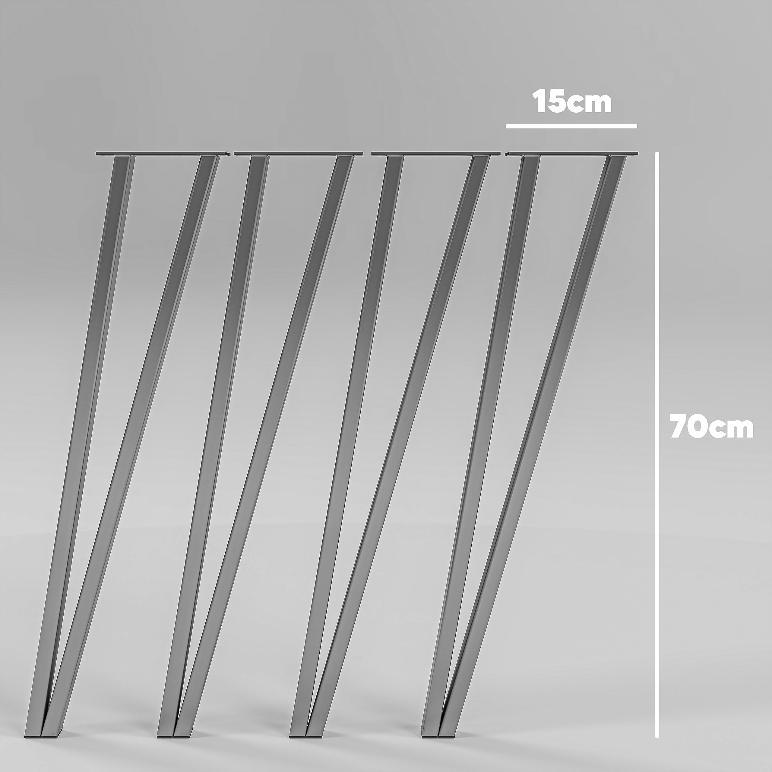 MATERIUM® 4 x tafelpoten, metaal, zwart, 70 cm, extra stabiele tafelpoten incl. schroeven en vloerbescherming, modern design, voor eettafel, bureau, mat zwart MATERIUM® 4 x tafelpoten, metaal, zwart, 70 cm, extra stabiele tafelpoten incl. schroeven en vloerbescherming, modern design, voor eettafel, bureau, mat zwart