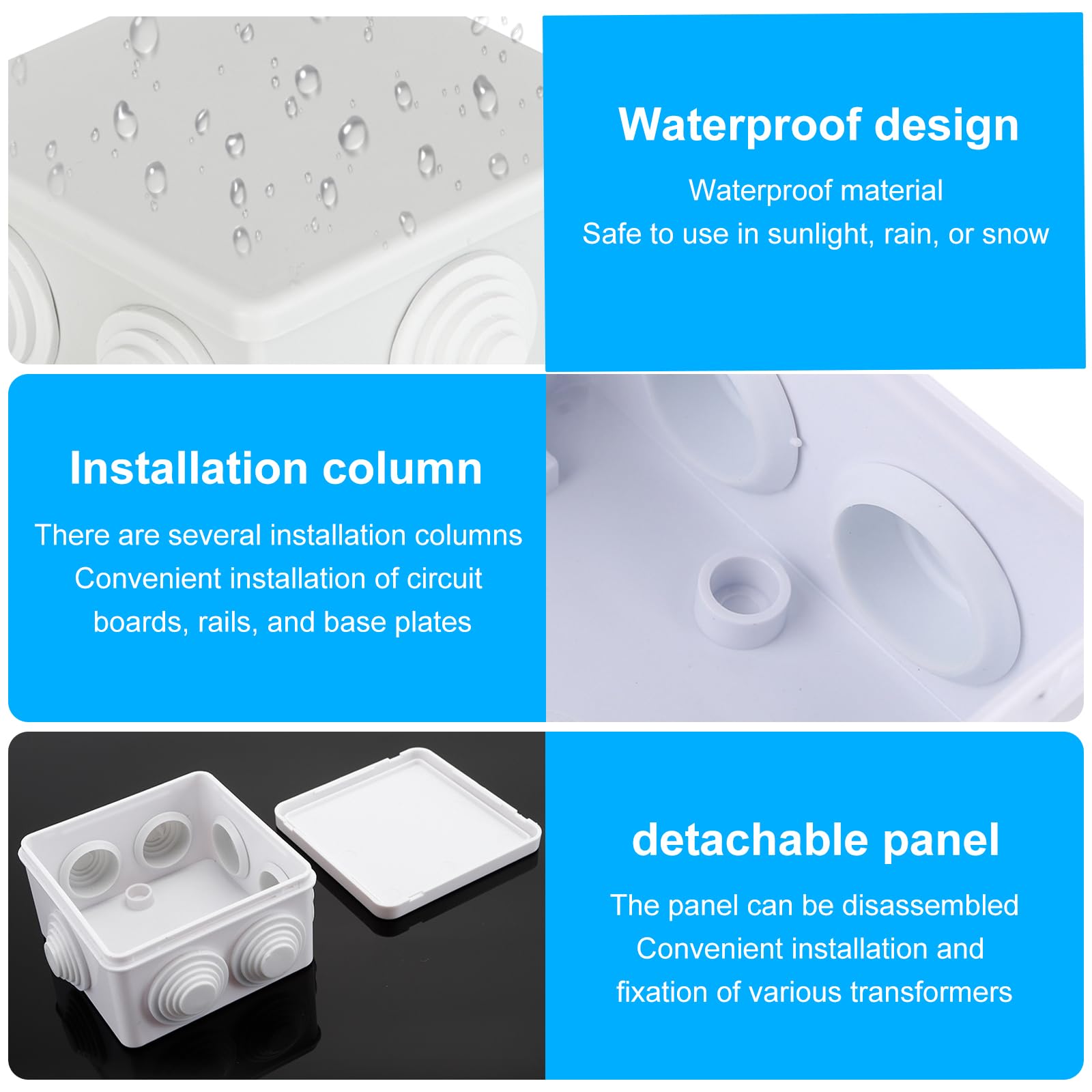 6 Scatole Derivazione Esterne IP55 | Impermeabili, In ABS, 85x85x50mm, Per Installazioni Elettriche - Foto 9