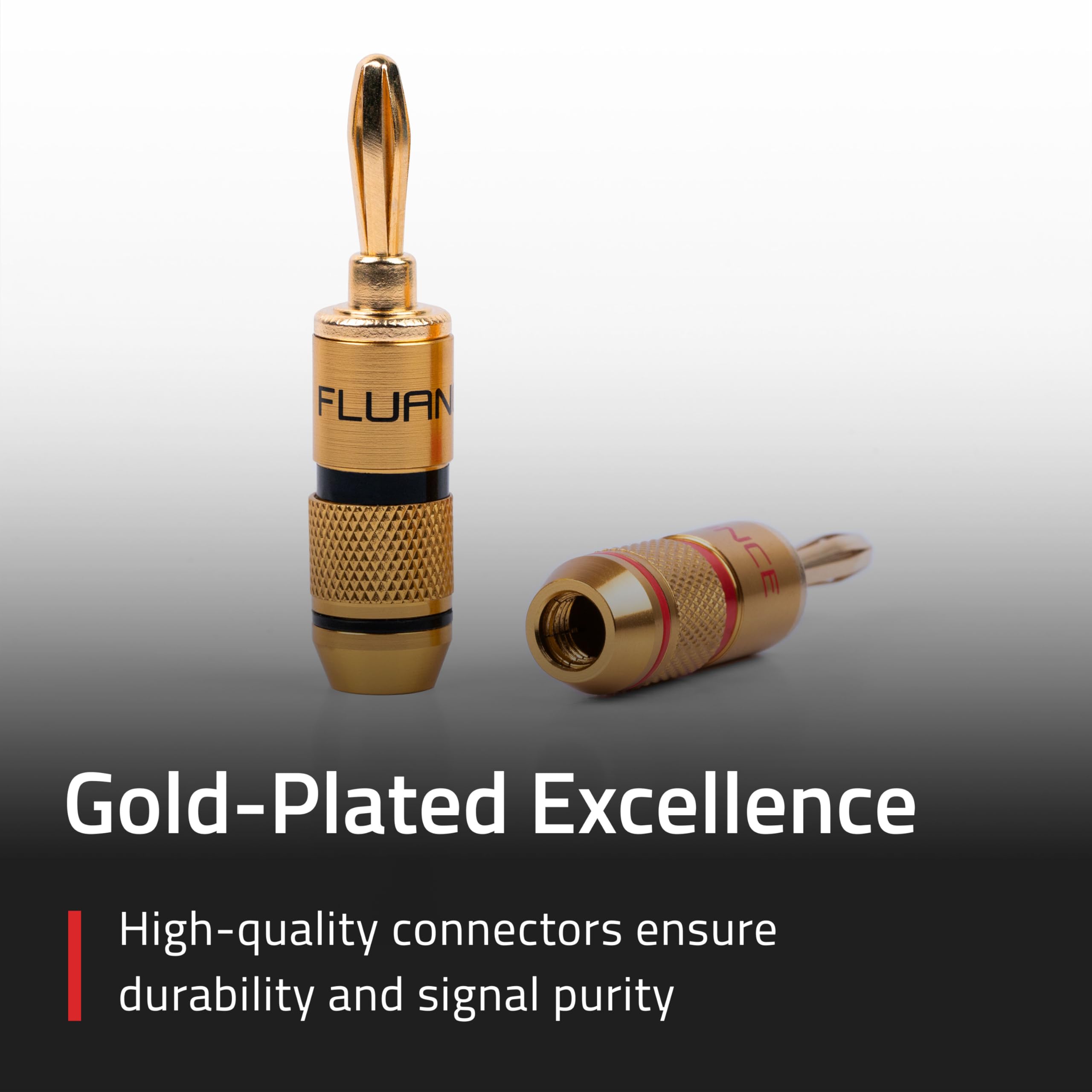 Fluance Cavo Per Altoparlanti Hi-Fi 12 AWG, 2 Connettori A Banana Placcati Oro, Rame OFC, Rivestimento In Nylon, SW512