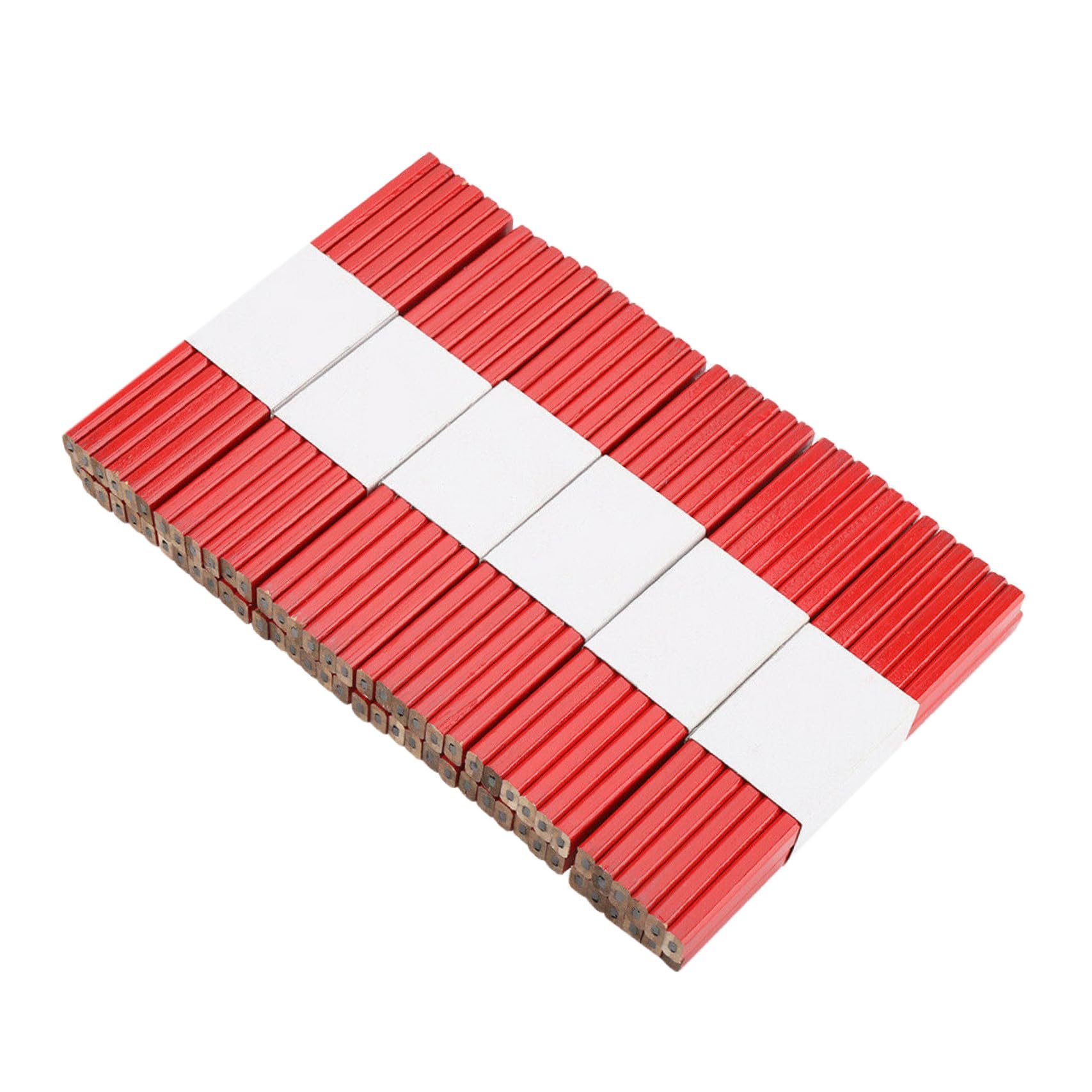 WOONEKY Crayons de Charpentier Octogonaux 72 Pièces Mine Dure Rouge Bois pour Travail du Bois Marquage Chantier Construction