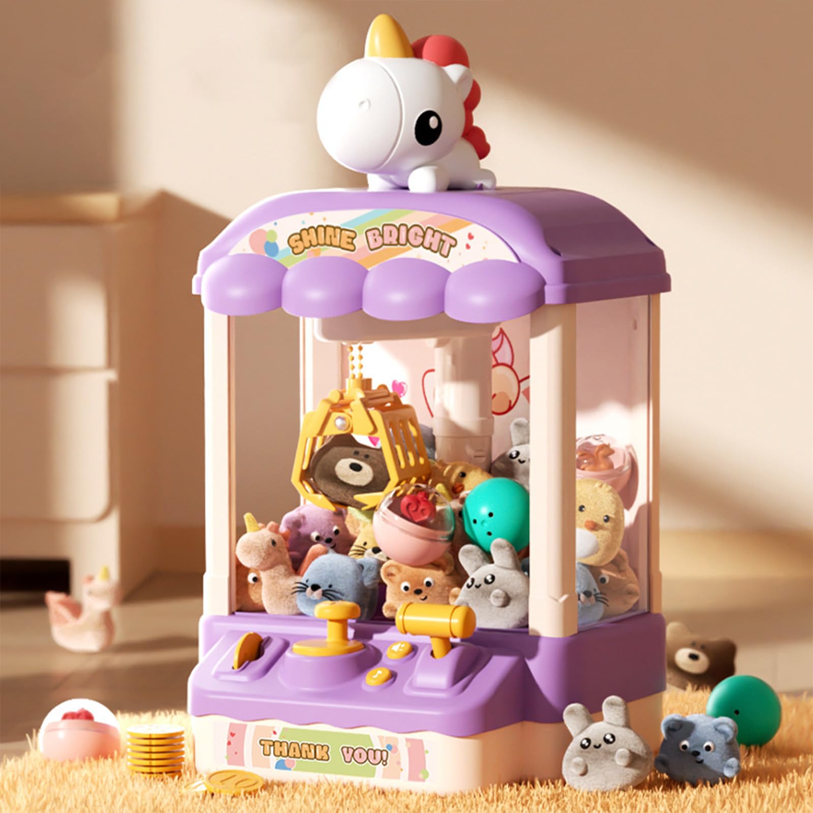 Belle machine à griffes avec son et jouet en peluche