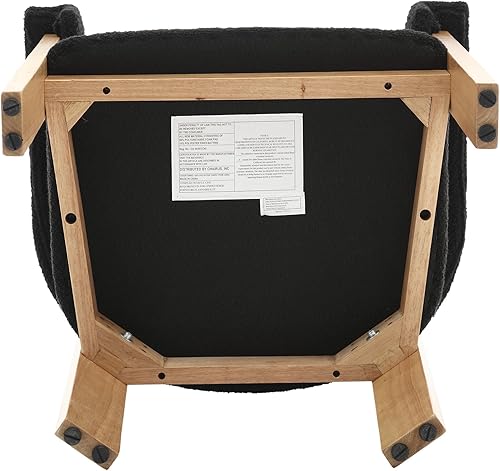 Miniatura 9 de VESCASA Sillas de comedor tapizadas con patas rectangulares de madera marrón claro, sillas de comedor modernas de vellón sherpa de mediados de siglo