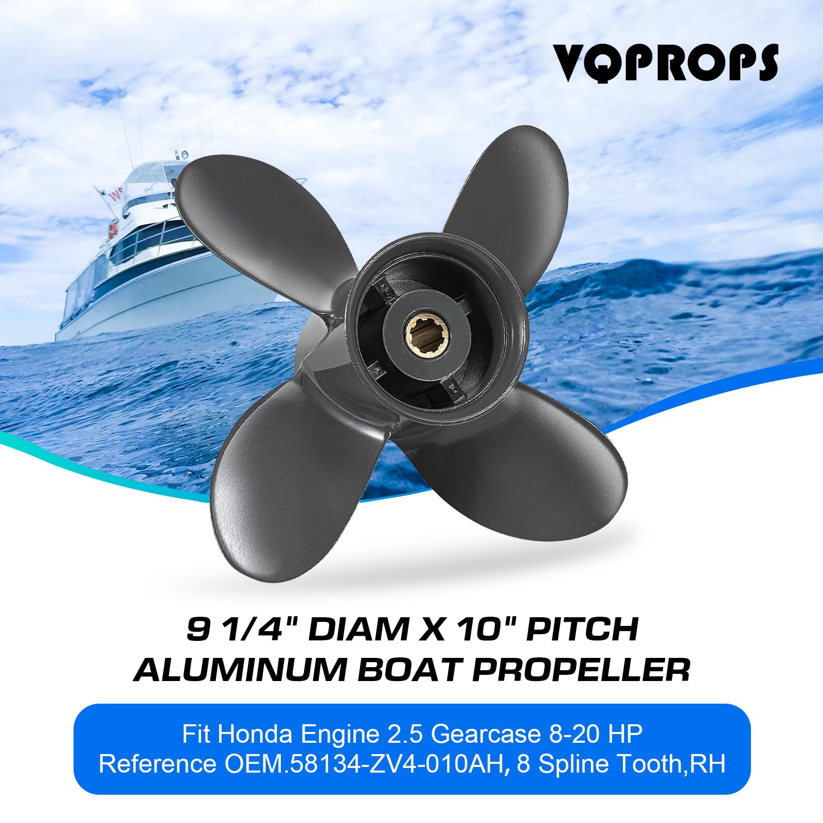 Amazon.com : VQPROPs 9 1/4 x 10 4-Blade Aluminum Propeller for